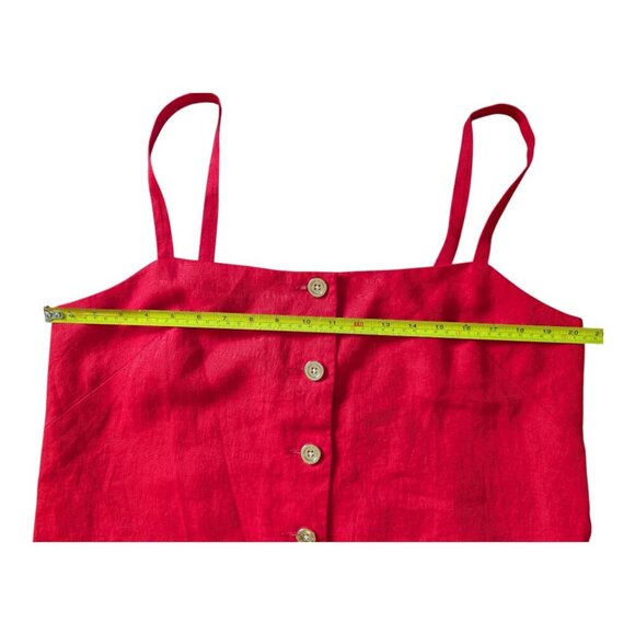 J. Crew | Claudia Linen Mini Dress | Red |Size LT - Picture 10 of 11